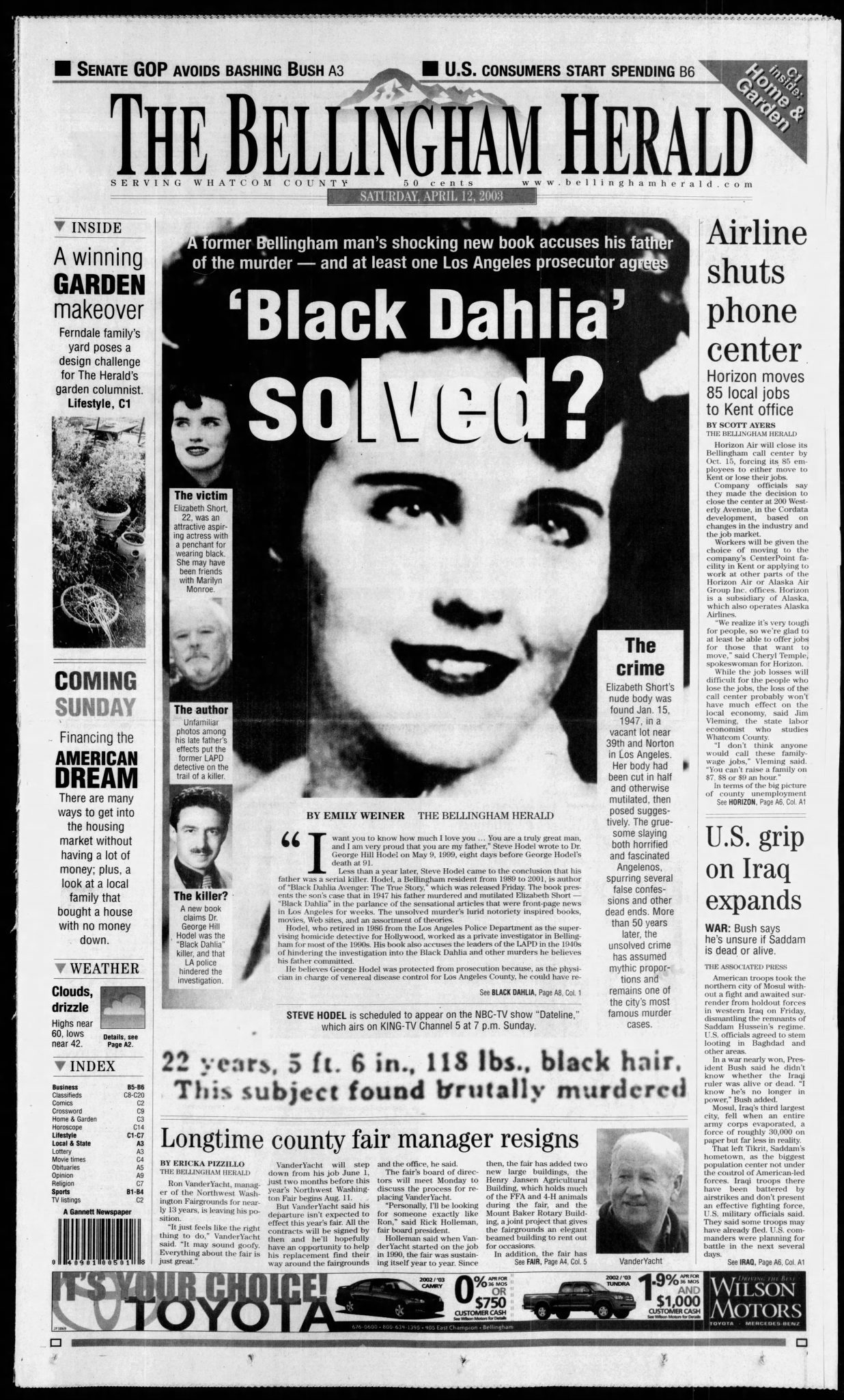 2003 Bellingham Herald "Black Dahlia Solved?" Article Revisited Steve